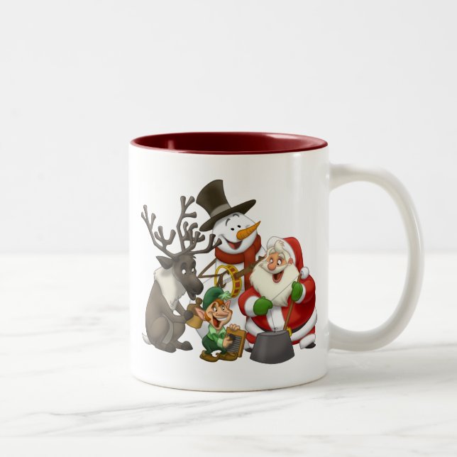 Weihnachtskrug-Band-Tasse Zweifarbige Tasse (Rechts)