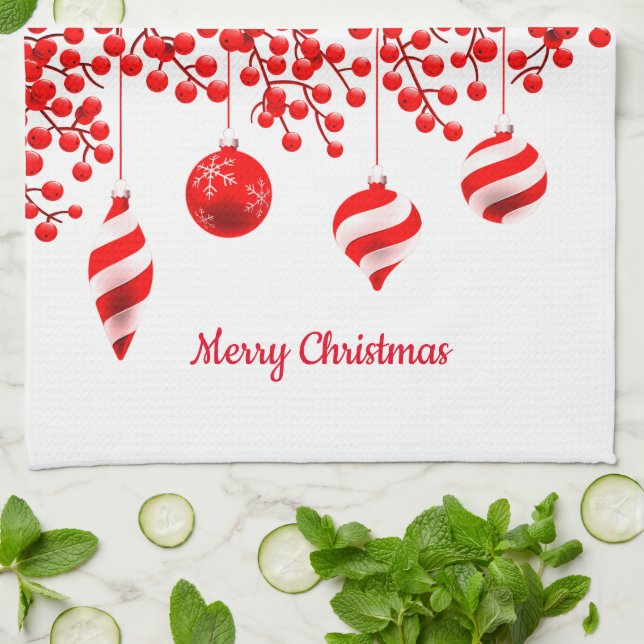 Weihnachtsküche Handtuch Meran Weihnachten Ornamen (Gefaltet)