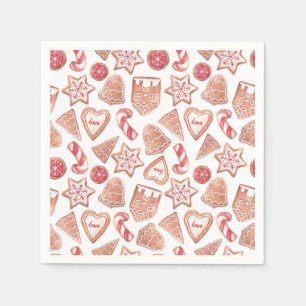 Weihnachtsküche im Wasser Pattern Feiertage Party Serviette
