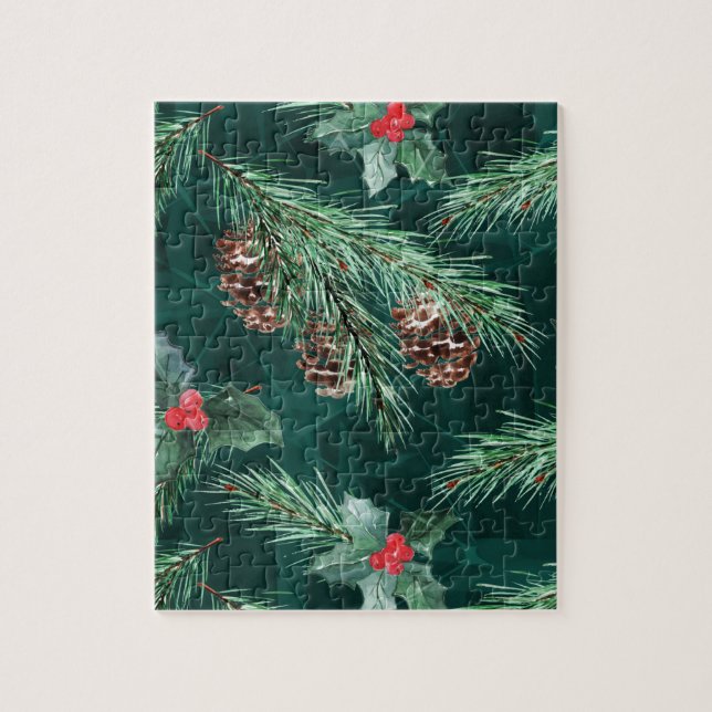 Weihnachtsküche mit Zapfen (Vertikal)