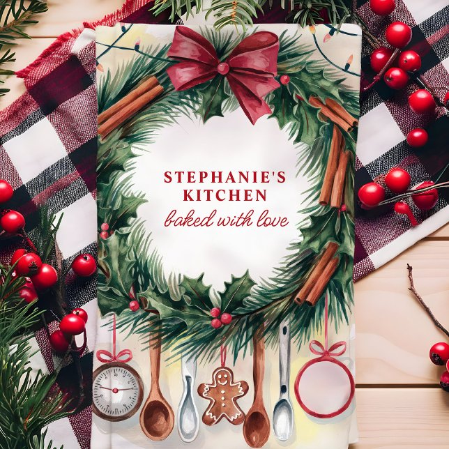 Weihnachtsküche Utensities Personalisiert Geschirrtuch (Von Creator hochgeladen)