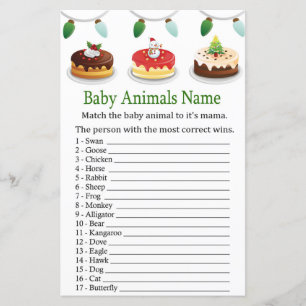 Weihnachtskuchen Baby Tiere Name Spiel Babydusche