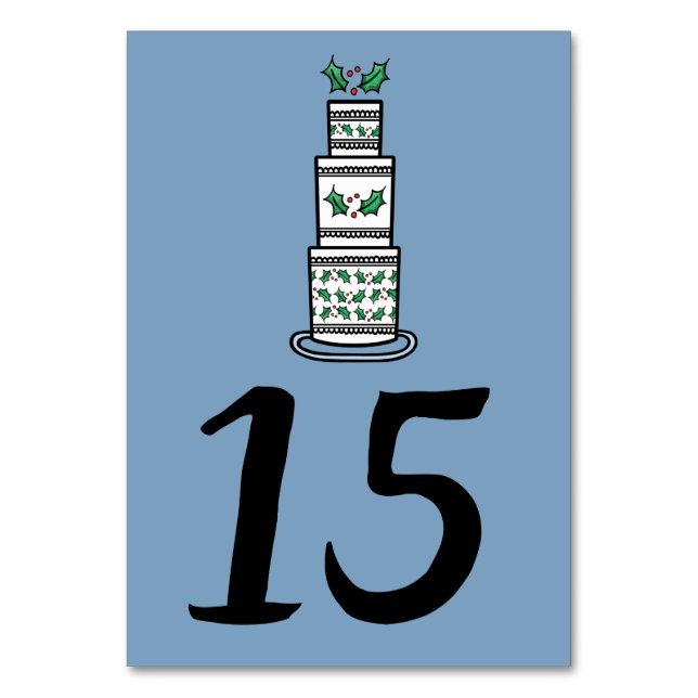 Weihnachtskuchen-Illustration Tischnummer (Vorderseite)