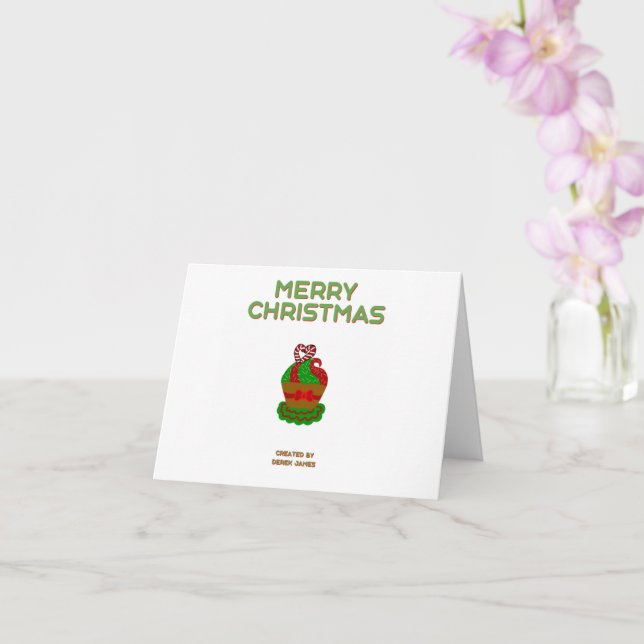 Weihnachtskuchen Kleine horizontale Grußkarte Karte (Orchidee)