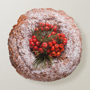 Weihnachtskuchen-Rundwurfkissen Rundes Kissen