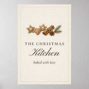 Weihnachtsküchen-Schild Lebkuchen-Backen Wandkunst Poster