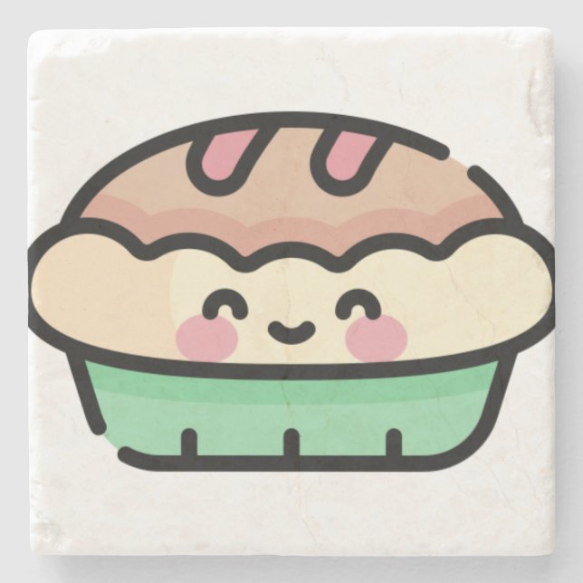 Weihnachtskuchen Steinuntersetzer (Vorderseite)