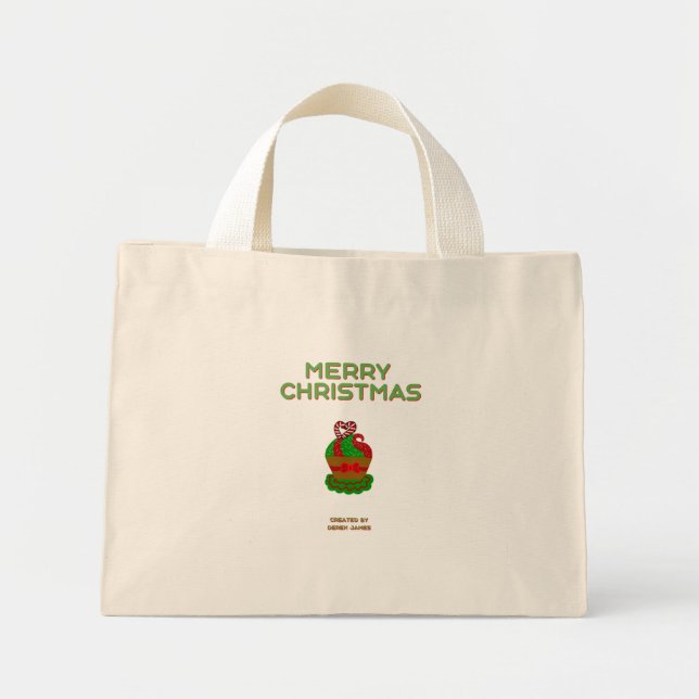 Weihnachtskuchen Tiny Tote Tasche (Vorne)