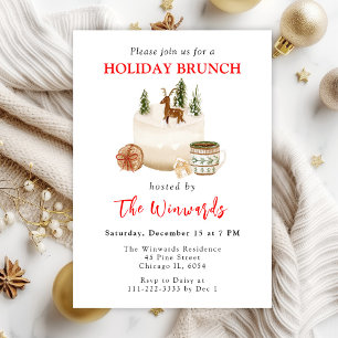 Weihnachtskuchen und Kekse Holiday-Brunch Einladung