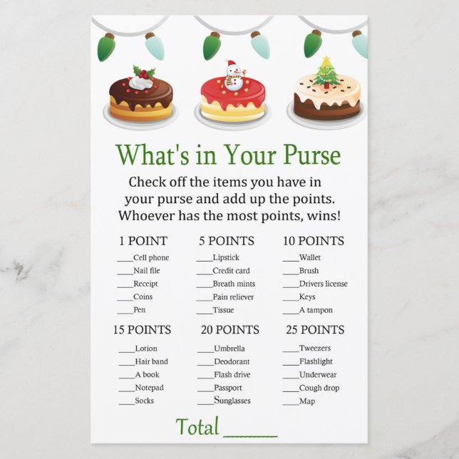 Weihnachtskuchen Was ist in Ihrem Geldbeutel? (Vorderseite)