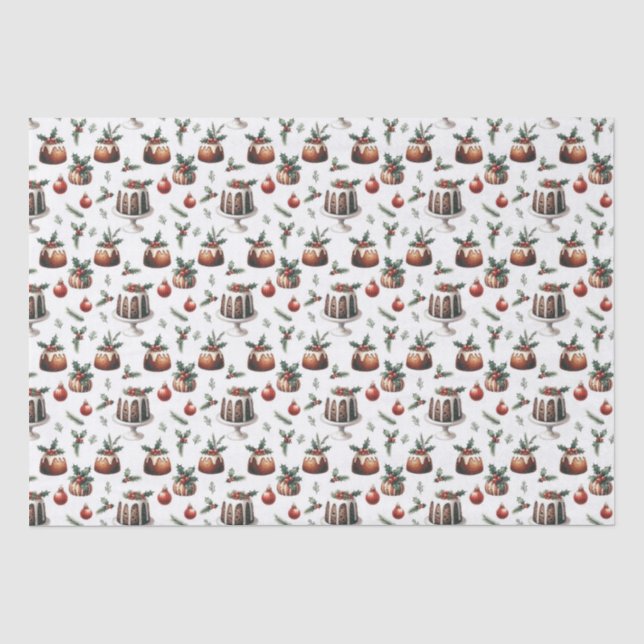 Weihnachtskuchenmuster Seidenpapier (Vorderseite)
