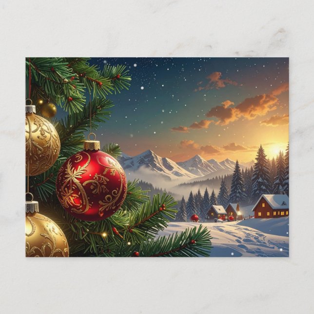 Weihnachtskugel Postkarte (Vorderseite)