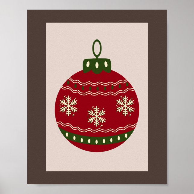 Weihnachtskugel Rot Poster (Vorne)