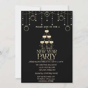 Weihnachtskugeln, Champagnerglas Company Weihnacht Einladung