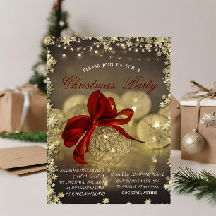Weihnachtskugeln, Lichterkette Weihnachtsunternehm Einladung