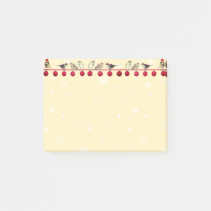 Weihnachtskugeln & Singvögel Post-it Klebezettel