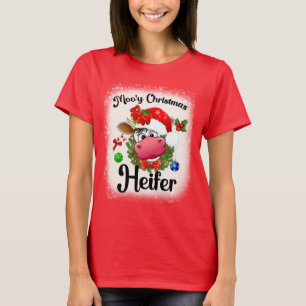 Weihnachtskuh Bauer Moo'y Weihnachten T-Shirt