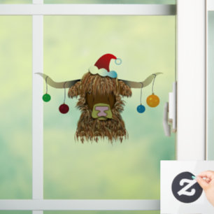 Weihnachtskuh Fensteraufkleber