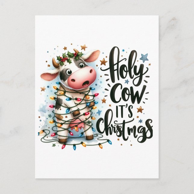 Weihnachtskuh Heilige Kuh Weihnachten Weihnachten  Postkarte (Vorderseite)