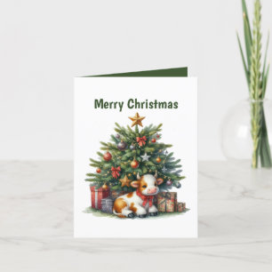 Weihnachtskuh individuell anpassbar feiertagskarte