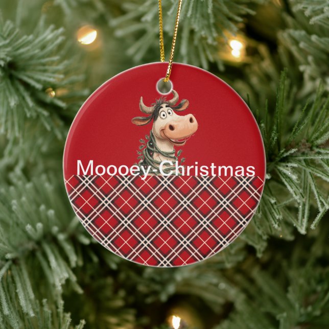 Weihnachtskuh Keramik Ornament (Baum)