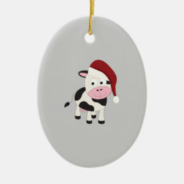 Weihnachtskuh Keramikornament