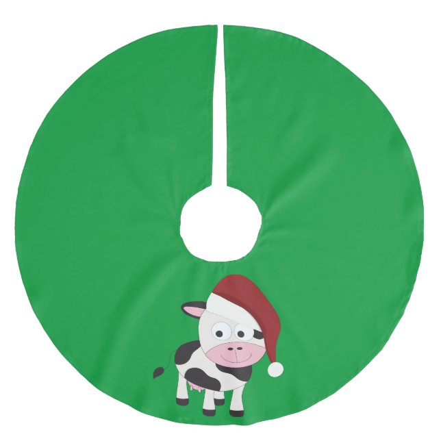 Weihnachtskuh Polyester Weihnachtsbaumdecke (Vorderseite)