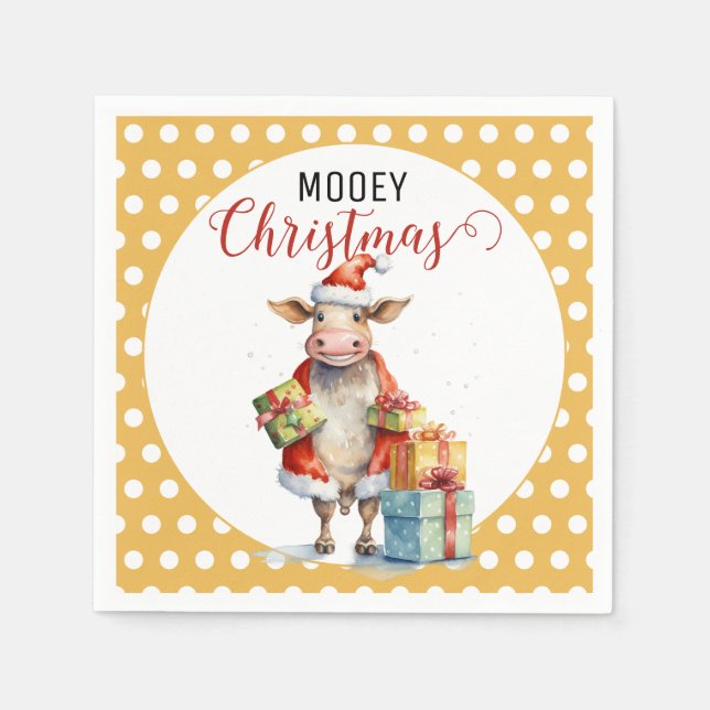 Weihnachtskuh Serviette (Vorderseite)