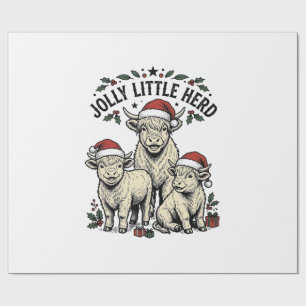 Weihnachtskuh-Shirt Vintage-Feiertagsherde-Kunst Geschenkpapier