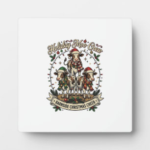 Weihnachtskuh Trio Vintage Scheune Feiertags-Shirt Fotoplatte