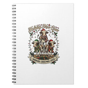 Weihnachtskuh Trio Vintage Scheune Feiertags-Shirt Notizblock