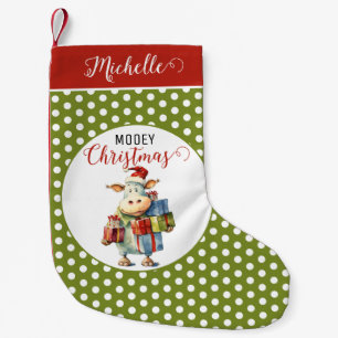 Weihnachtskuh-Wortspiel Kleiner Weihnachtsstrumpf