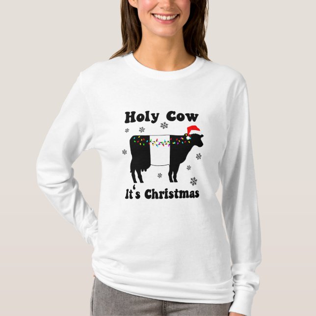 Weihnachtskühe Beltie Belted Galloway Geschenk T- T-Shirt (Vorderseite)