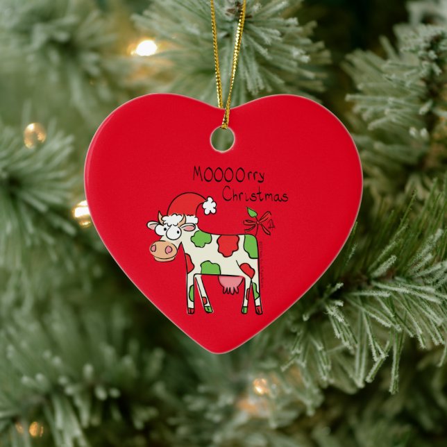Weihnachtskühe Cartoon Kinder Keramik Ornament (Baum)