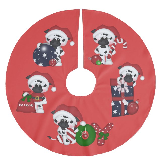 Weihnachtskühe Holiday Country Baum Rock Polyester Weihnachtsbaumdecke (Vorderseite)