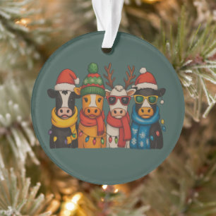 Weihnachtskühe Lover Bauernhof Santa Highland Ornament