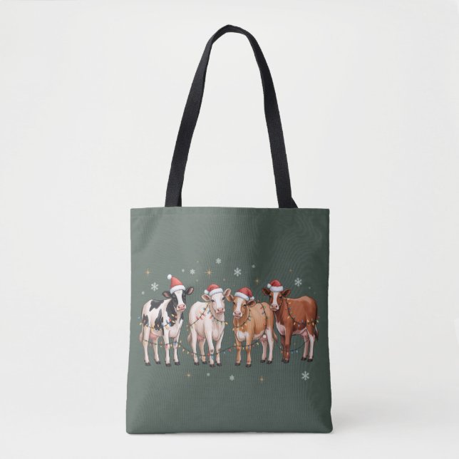 Weihnachtskühe Lover Geschenk Funny Holiday Farm Tasche (Vorderseite)