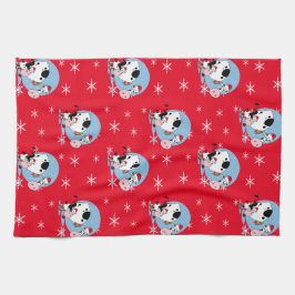 Weihnachtskühe mit Weihnachtsmannmützen Handtuch