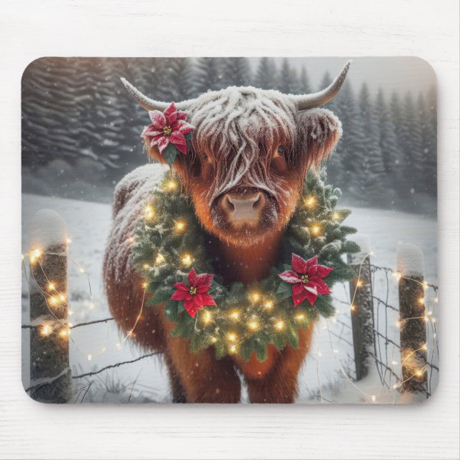 Weihnachtskühe Mousepad (Vorne)