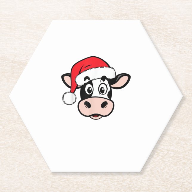 Weihnachtskühe Weihnachten Niedlich Weihnachten He Untersetzer (Vorderseite)