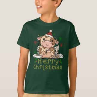 Weihnachtskühe Weihnachtsmannmütze - ein Weihnacht T-Shirt