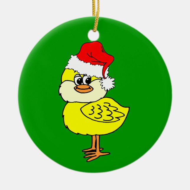 Weihnachtsküken Keramikornament (Vorne)