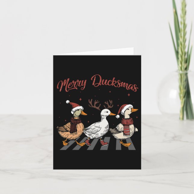 Weihnachtsküken Merry Ducksmas Funny Animals Holid Karte (Vorderseite)