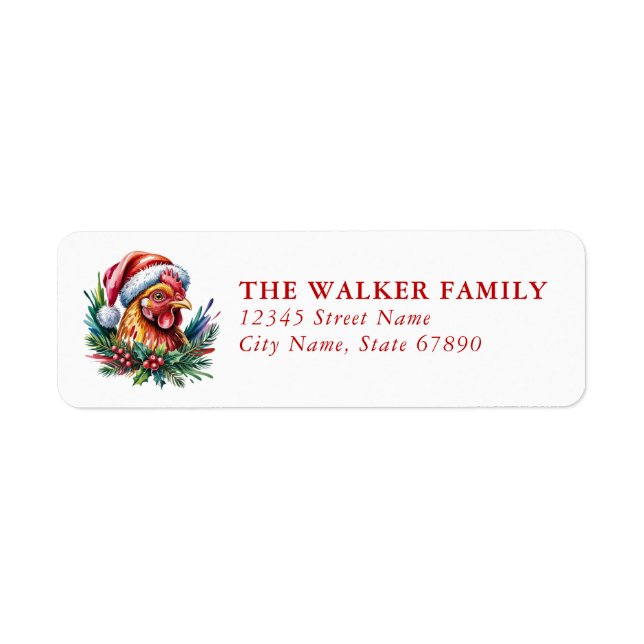 Weihnachtsküken Rücksendeadressetiketten (Vorne)