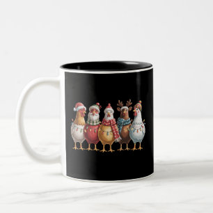 Weihnachtsküken Xmas Hühner Geschenk Landwirt Lieb Zweifarbige Tasse