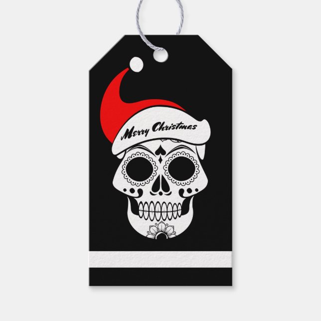 Weihnachtskull Geschenkanhänger (Vorderseite)