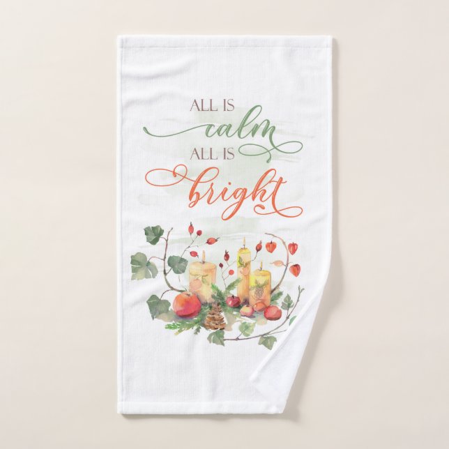 Weihnachtskunst Alles ist ruhig. Alles ist ein kna Handtuch (Handtuch)