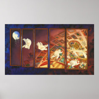 Weihnachtskunst des Kindes - Der Weihnachtsbär Poster