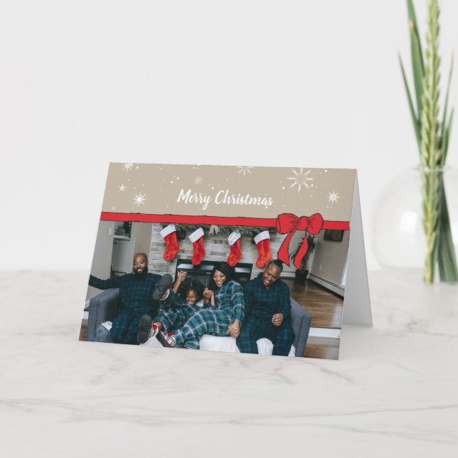 Weihnachtskunst Einzigartiger Urlaub Fotokarten Pe Karte (Vorderseite)