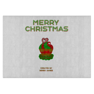 Weihnachtskupcake Glas Cutting Board Schneidebrett